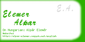 elemer alpar business card